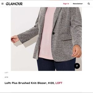 LOFT Plus Size Brush Knit Blazer GLAMOUR MAGAZINE fashion pick